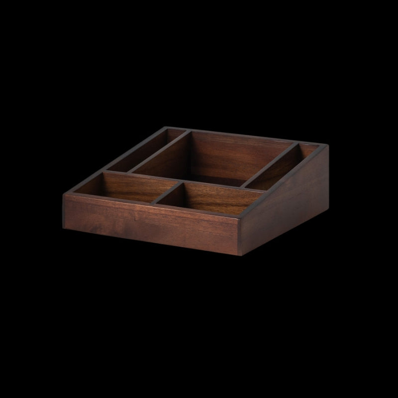 Napkin Box, 8.875" X 8.875" X 3.0", Axis Buffet System, Spire Natural Wood