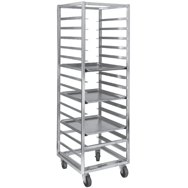 20.5" 10-Pan Heavy-Duty Aluminum Bun Pan Rack - All-Welded, End Load