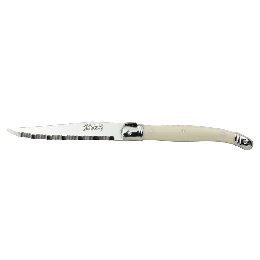Serrated Blade Steak Knife L 9.0" Laguiole Ivory