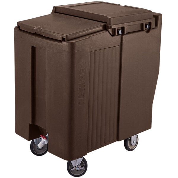 SlidingLid™ Tall Ice Caddy, mobile, 34-1/2"H, 125 lb. capacity, Dark Brown