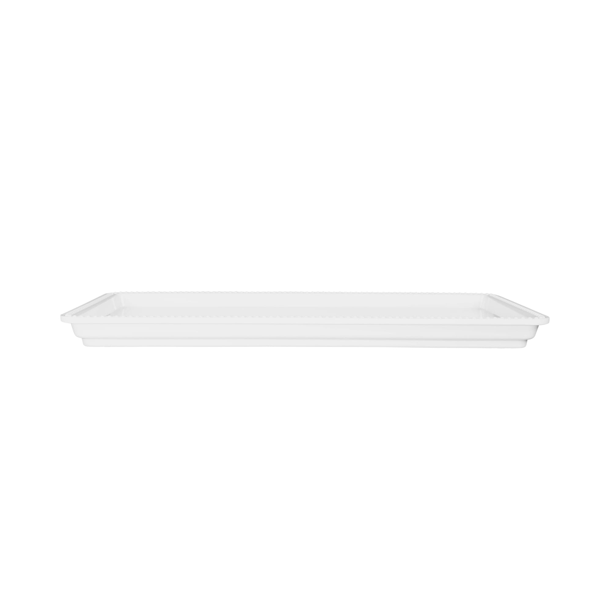 Elite Global Solutions Venetian 15" x 8" x 1" Beaded Rectangular Tray, Display White