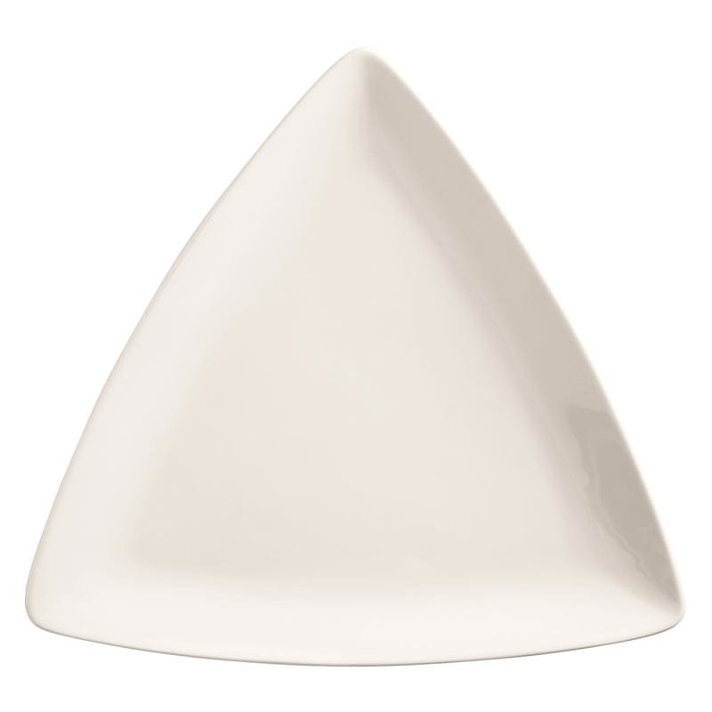 Porcelana 9" Triangle Plate, Bright White