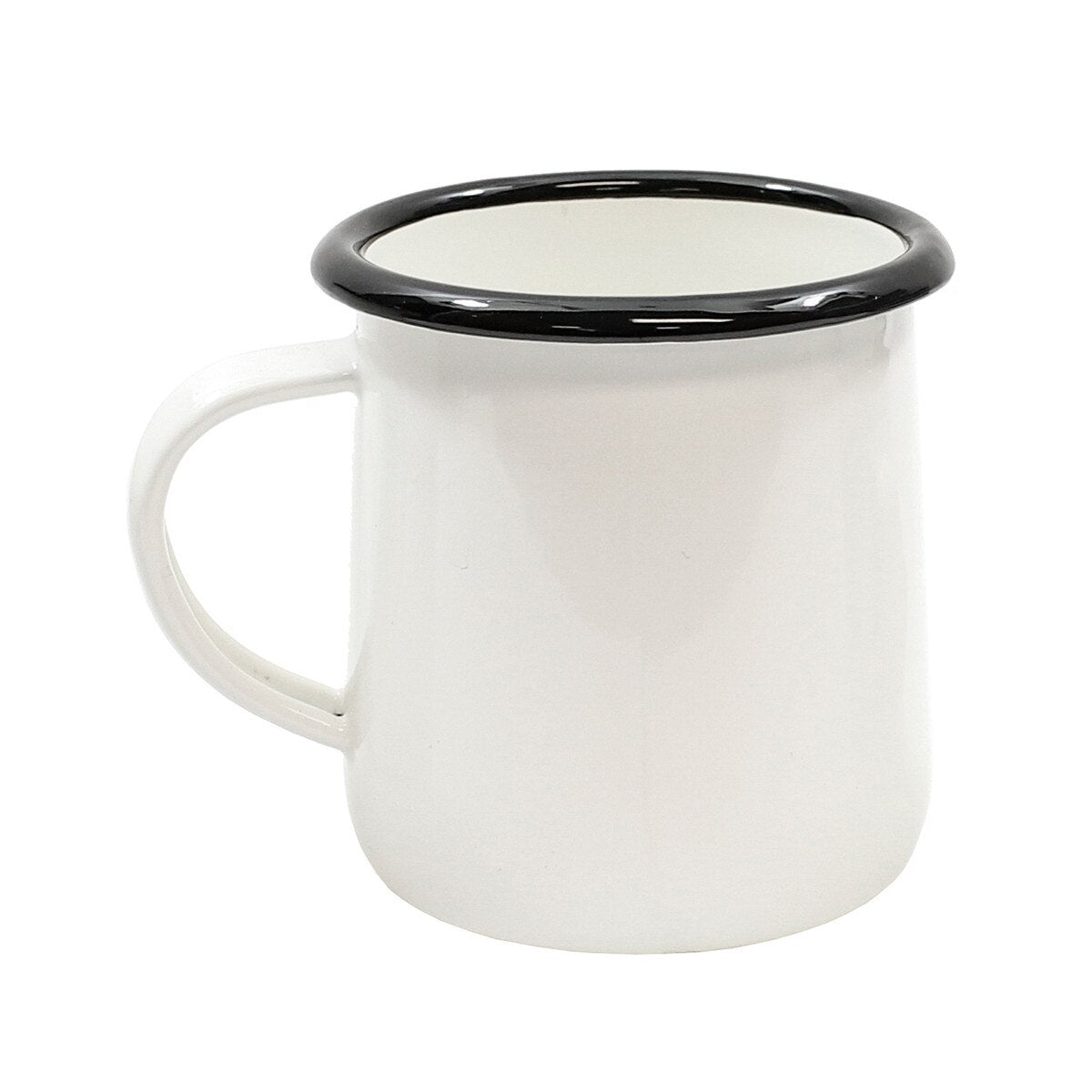 Enamelware Collection™ 12 oz. Mug, White/Black