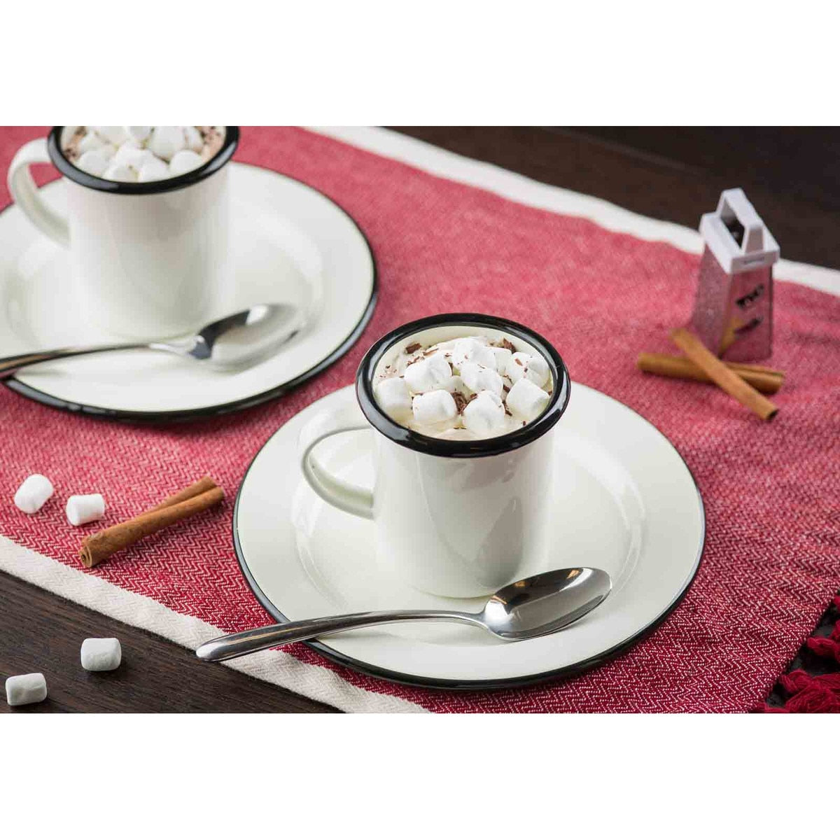 Enamelware Collection™ 12 oz. Mug, White/Black
