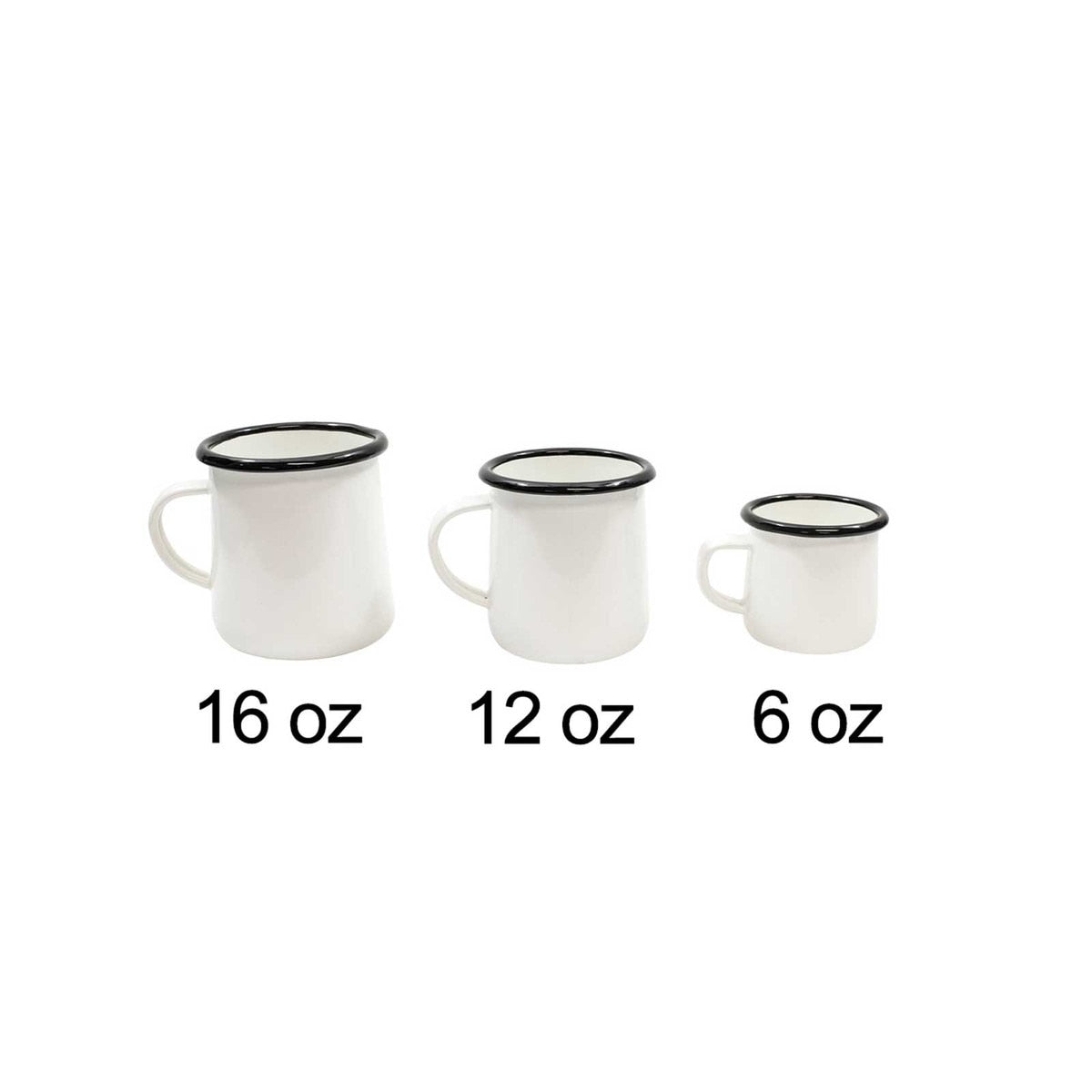 Enamelware Collection™ 16 oz. Mug, White/Black