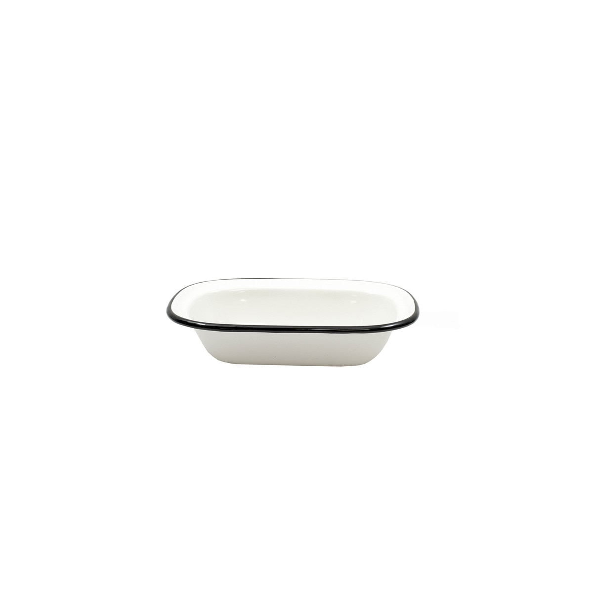 Enamelware Collection™ 7.75" x 5.75" Rectangular Serving Pan, White/Black