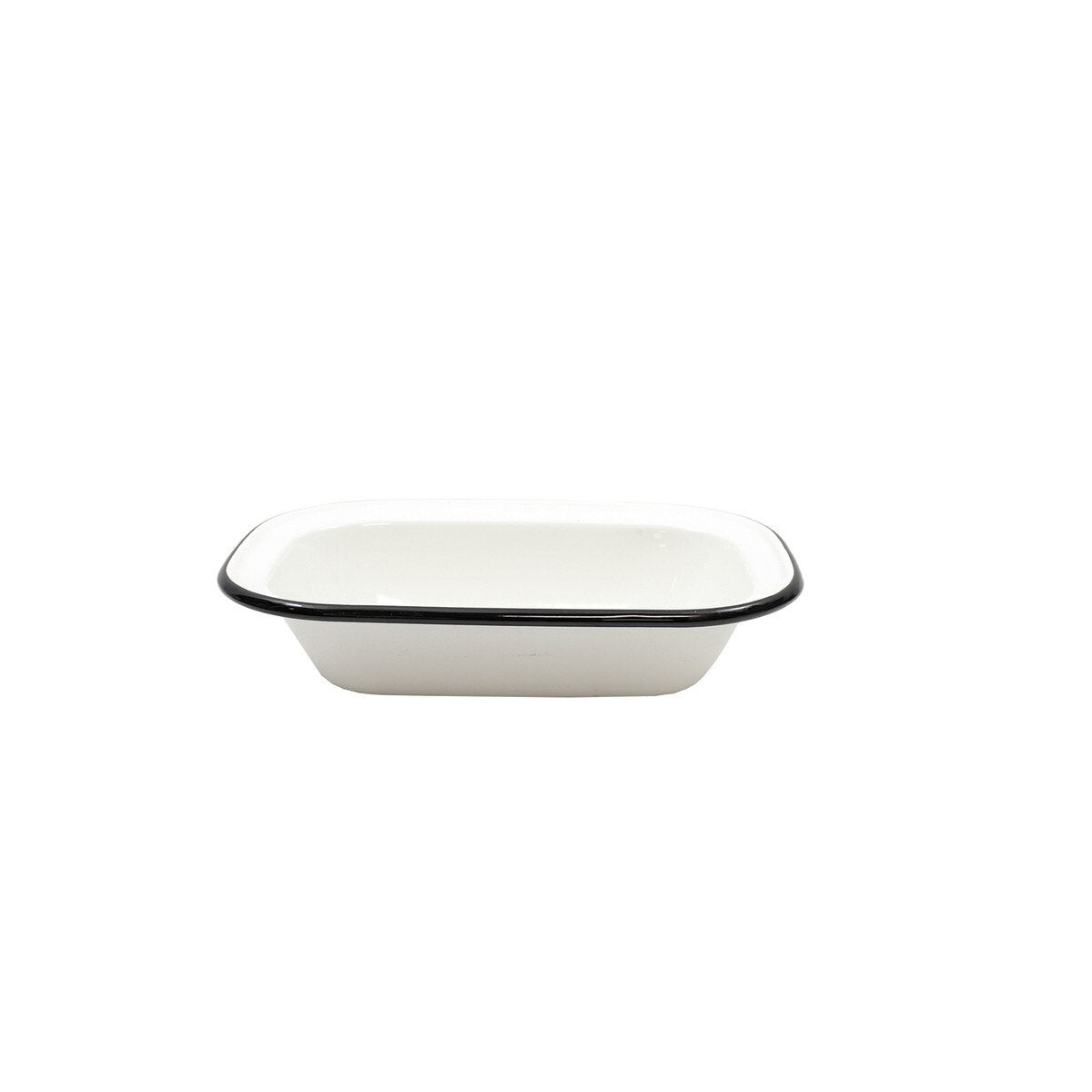 Enamelware Collection™ 9.375" x 7" Rectangular Serving Pan, White/Black