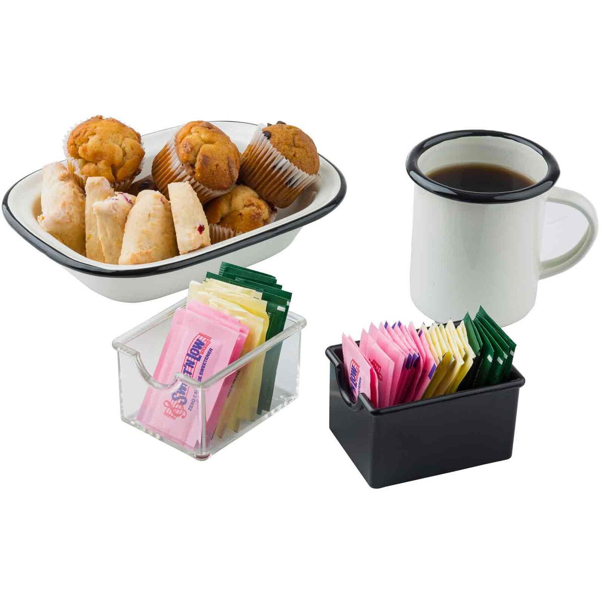 Enamelware Collection™ 9.375" x 7" Rectangular Serving Pan, White/Black