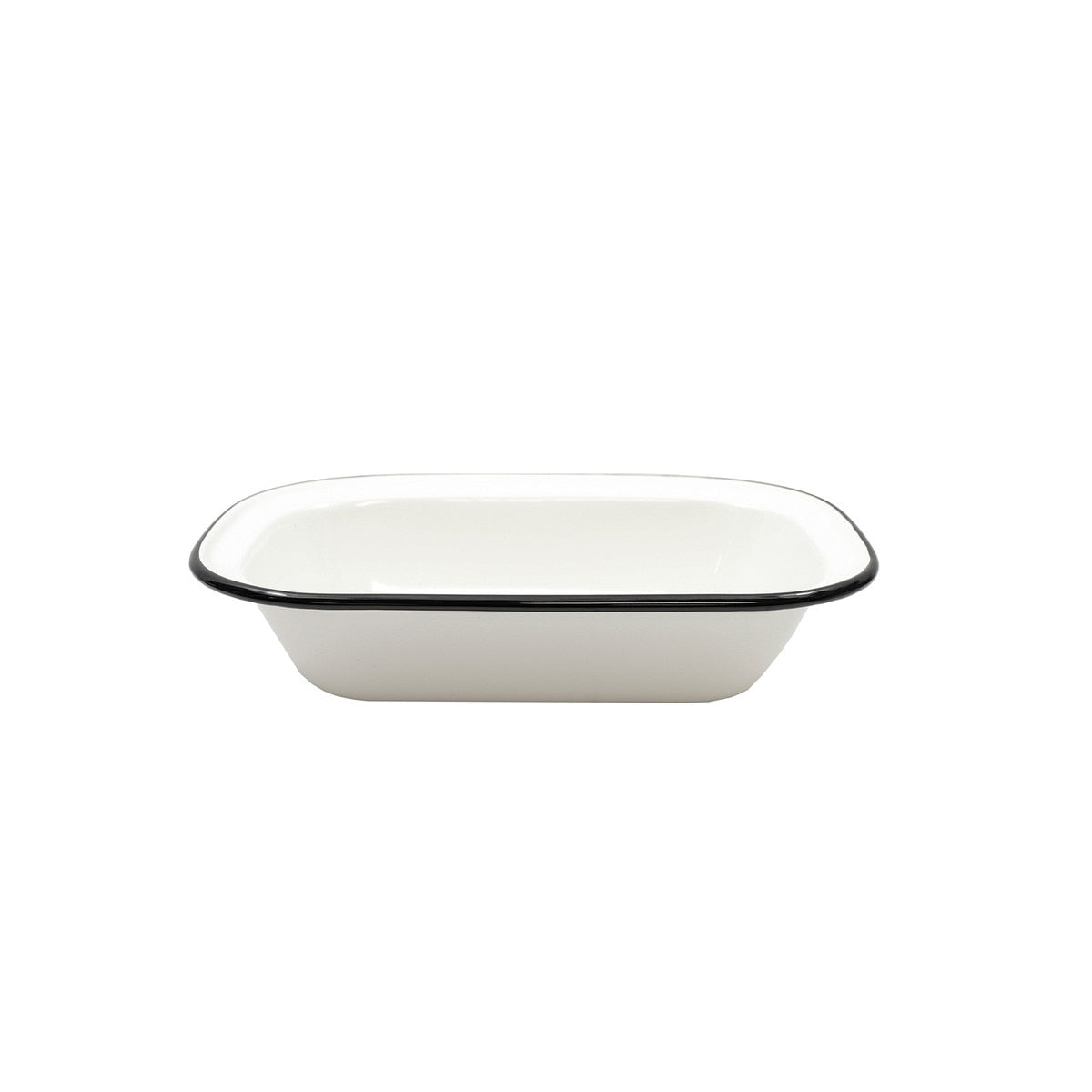 Enamelware Collection™ 11" x 8.125" Rectangular Serving Pan, White/Black