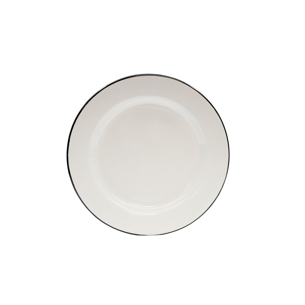 Enamelware Collection™ 10.25" Round Plate - White/Black