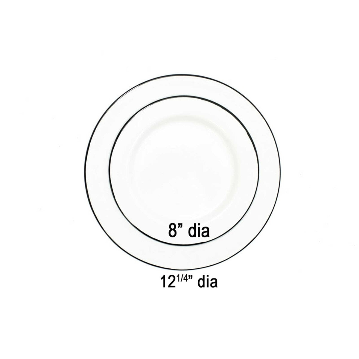 Enamelware Collection™ 10.25" Round Plate - White/Black