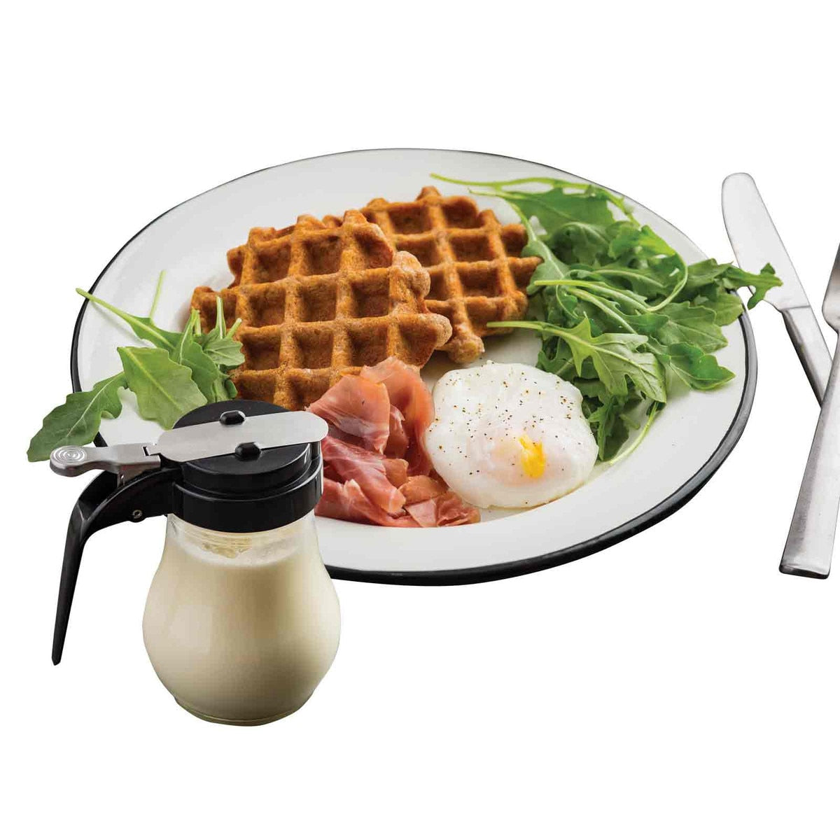 Enamelware Collection™ 10.25" Round Plate - White/Black
