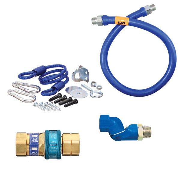 1/2"D Blue Hose™ Moveable Gas Connector Hose Assembly 48"L, Stainless Steel Braid, SnapFast® QD, Swivel MAX®, Safety Set®
