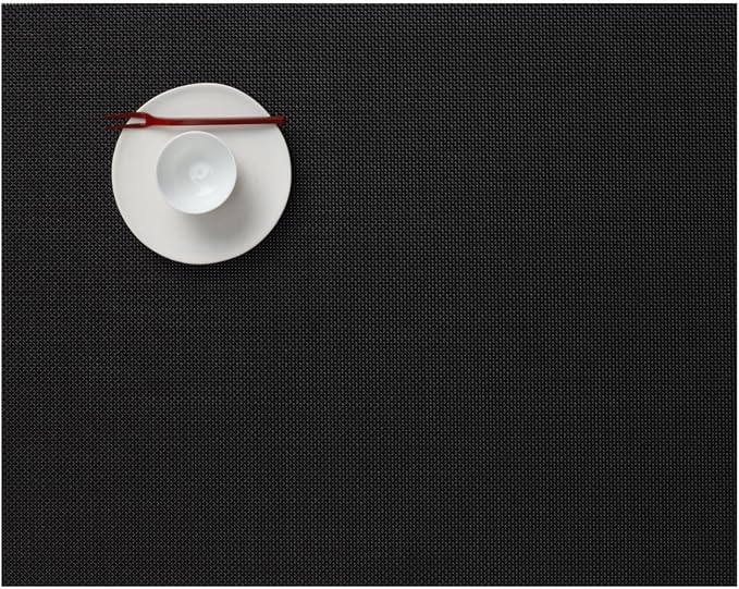 Mini Basketweave Black Rectangular Placemat, 8.5" x 23.5"