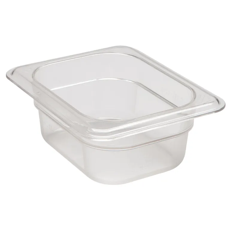 Camwear 1/8 Size 0.7 Qt 2-1/2" Deep Polycarbonate Food Pan, Clear
