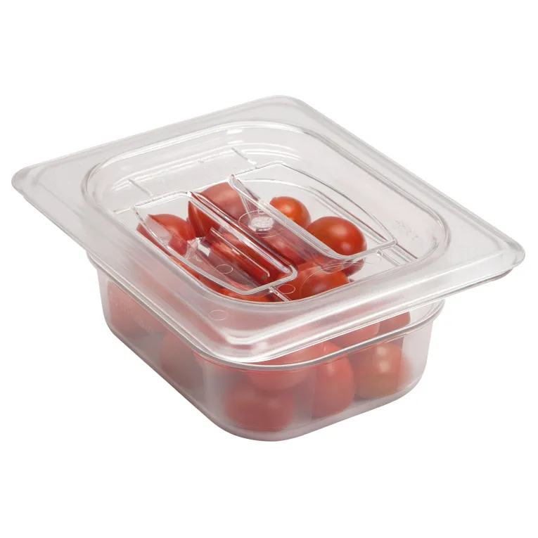 Camwear 1/8 Size 0.7 Qt 2-1/2" Deep Polycarbonate Food Pan, Clear