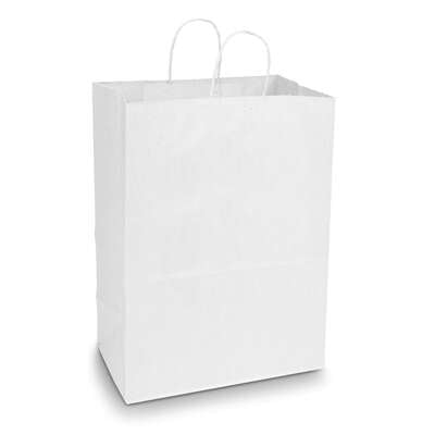 White To-Go Bag, 13" x 7" x 17", "Senior"