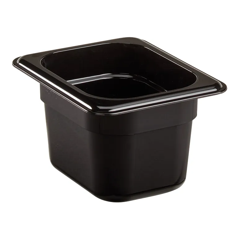 Camwear® 1.1 qt. 1/8 Size Black Polycarbonate Food Pan