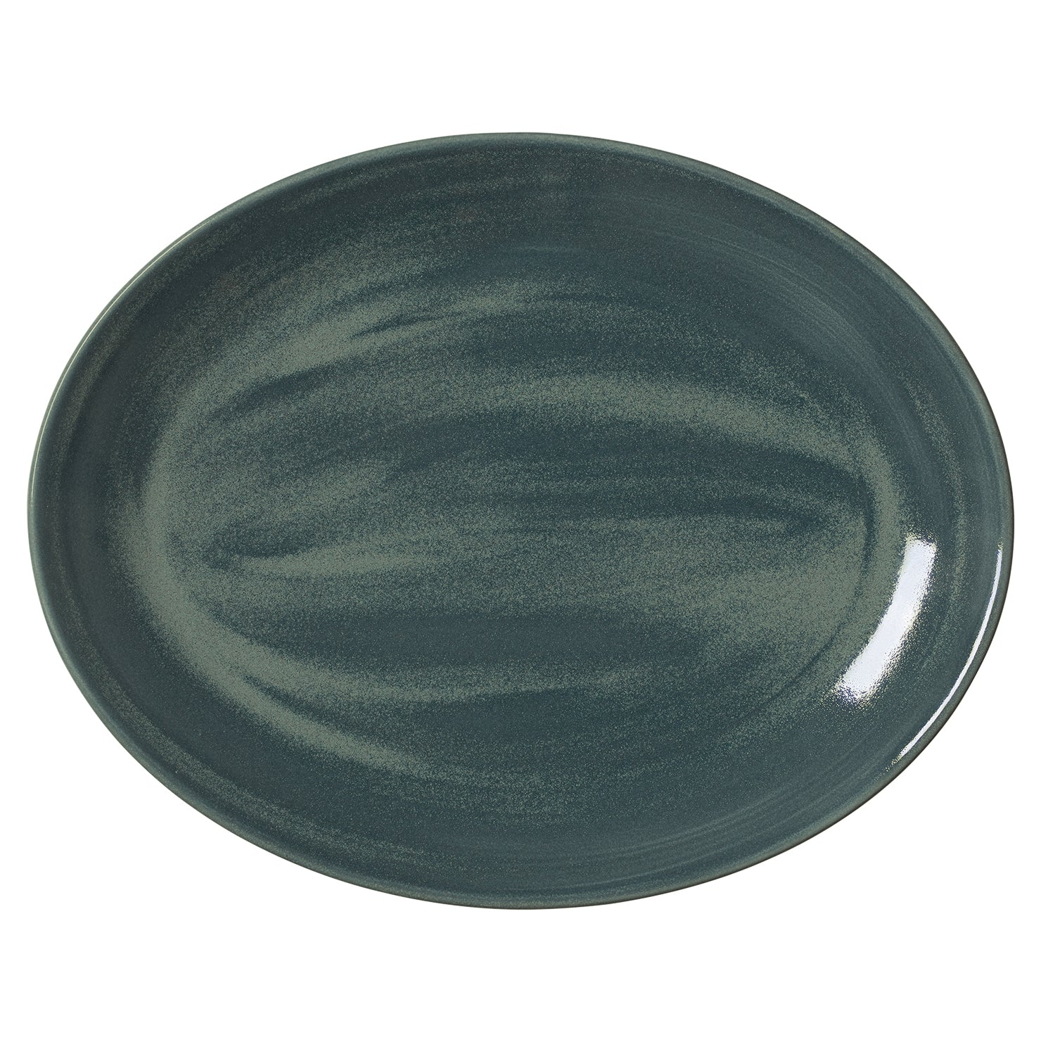 Oval Coupe Platter L 13.5" W 10.625" Revolution Jade