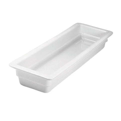 Half Long Food Pan L 20.75" W 6.38" White