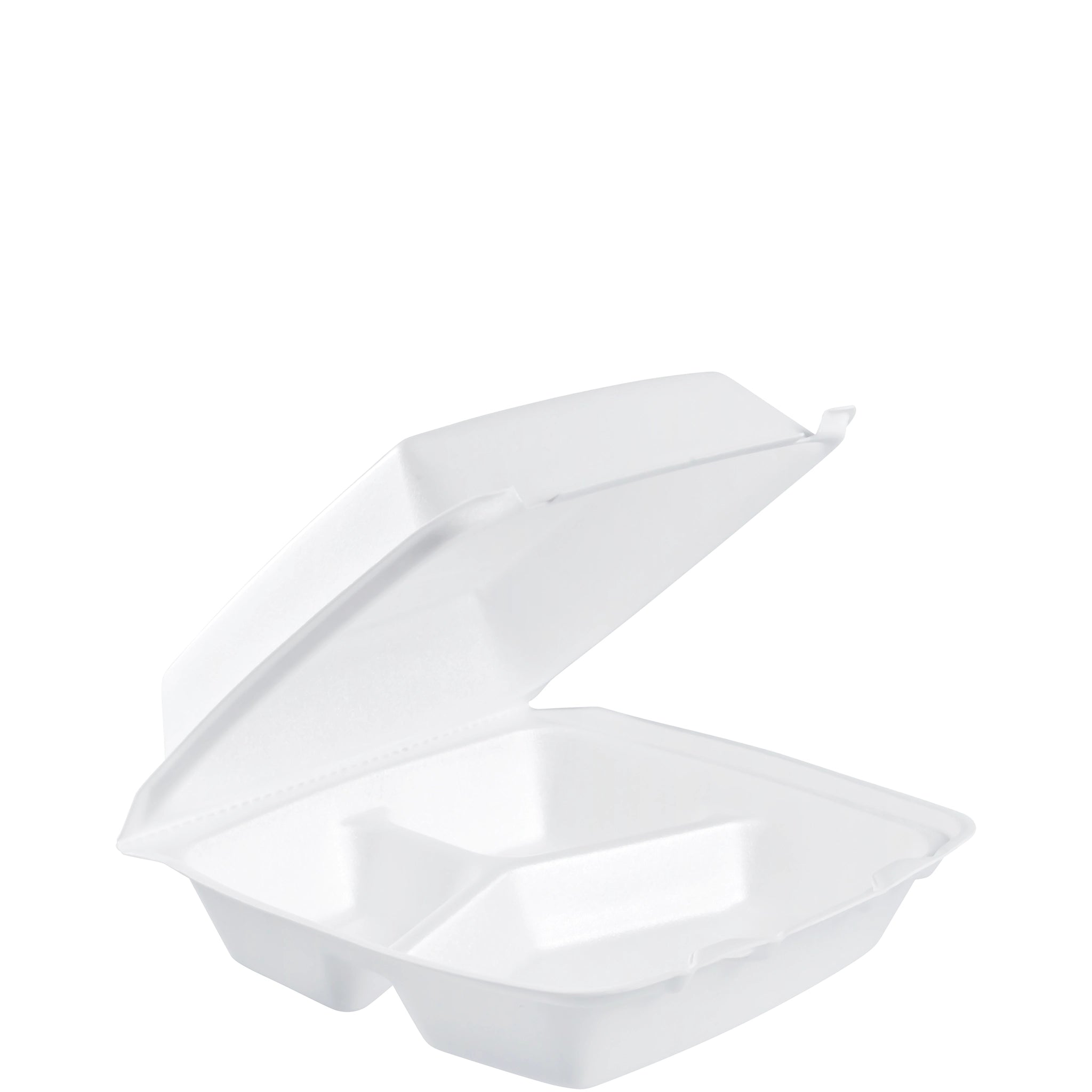 Medium Perforated 3-Compartment Hinged Foam Containers