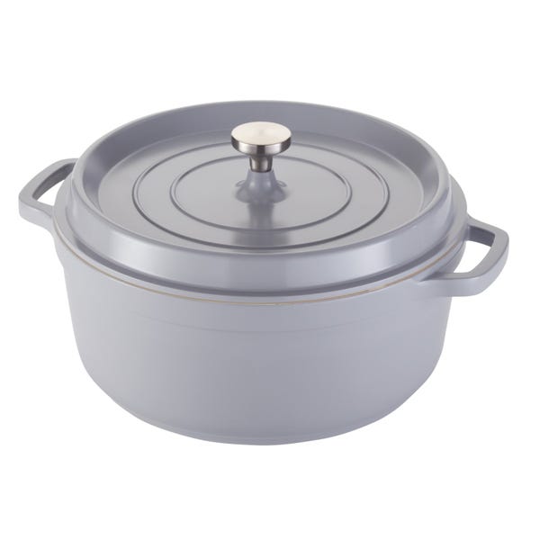 Ironlite Casserole, 7.2 qt. grey exterior, cream interior