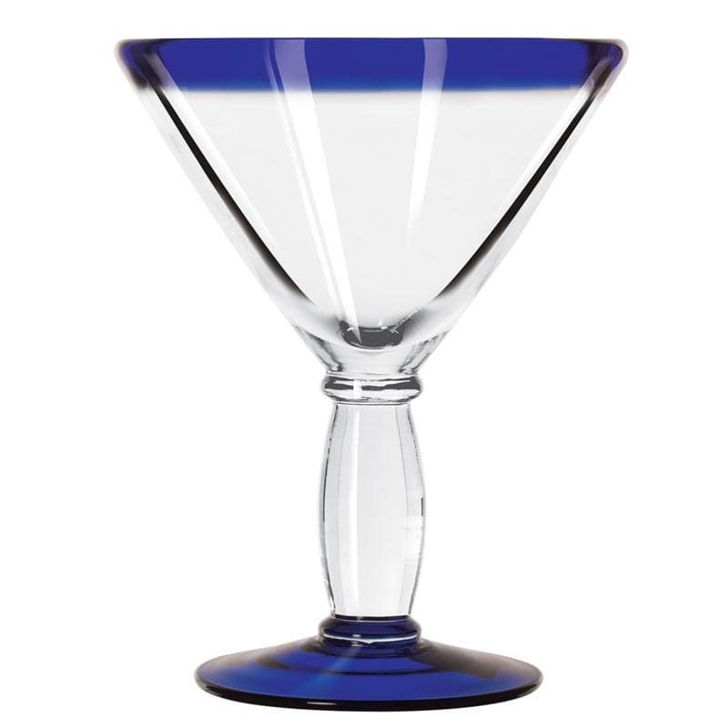 Aruba 10 oz. Cocktail Glass with Cobalt Blue Rim