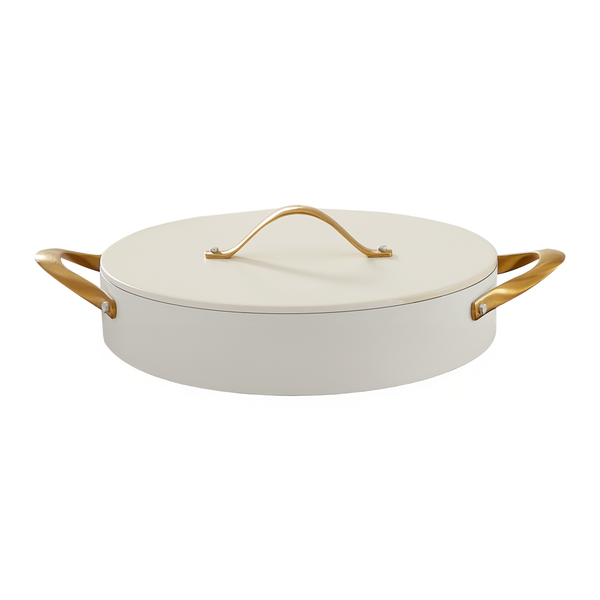 Ambassador Induction Chafer Casserole 4 Qt Ivory Ceramic