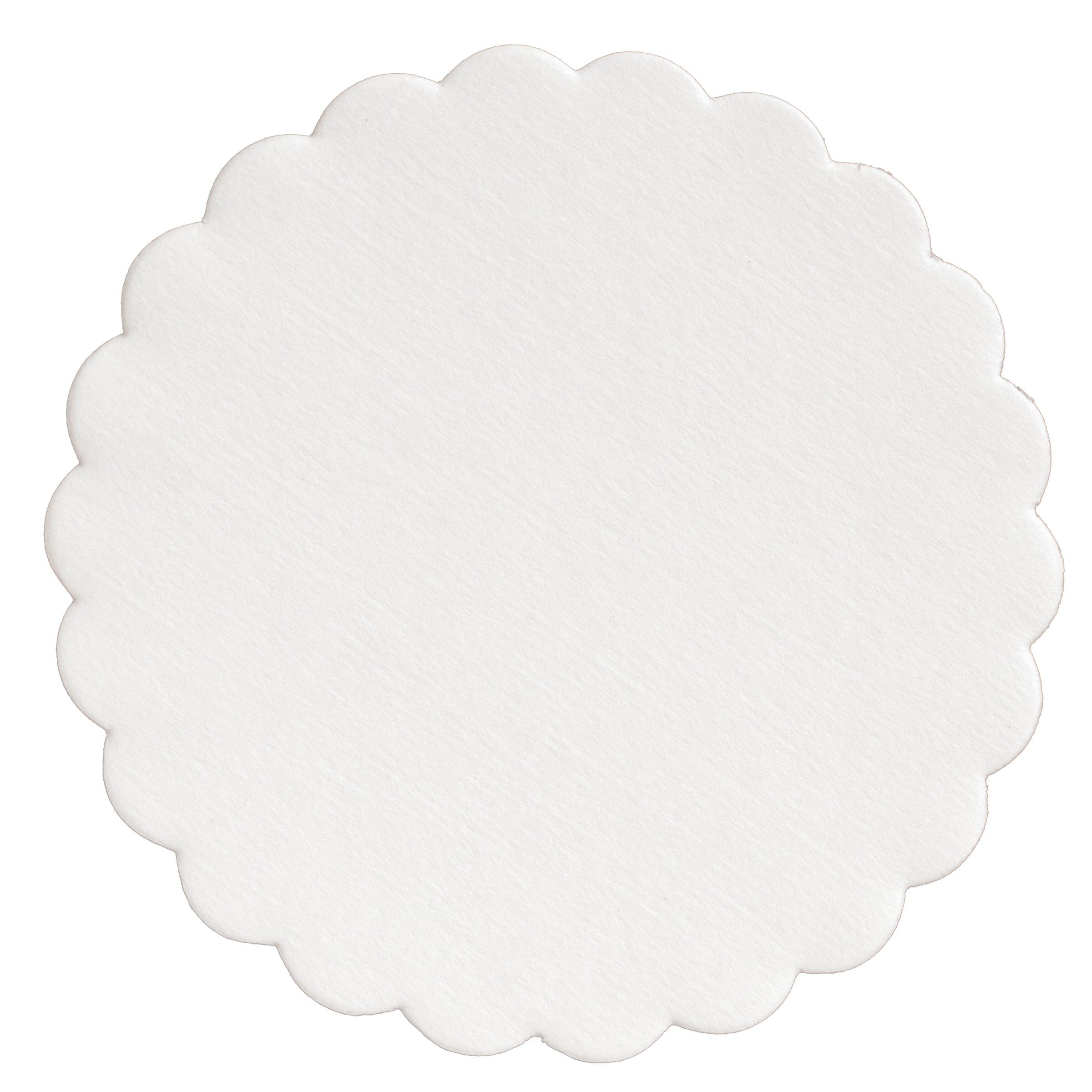4" Scalloped White Budgetboard Coasters