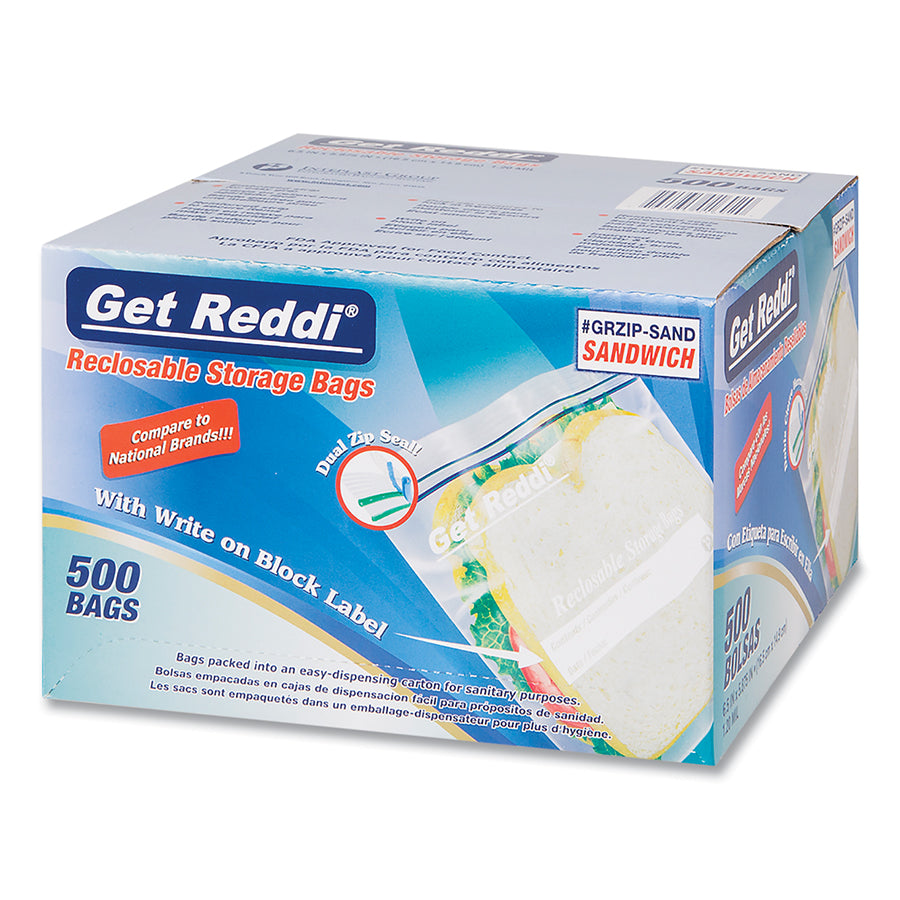 Sandwich Size Reclosable Freezer Bags
