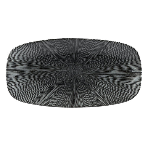 Studio Prints® Agano 13-7/8" x 7-3/8" Oblong Chef's Plate, Black