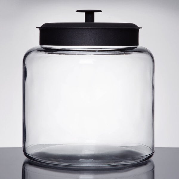 1.5 Gallon Glass Montana Jar with Black Metal Cover