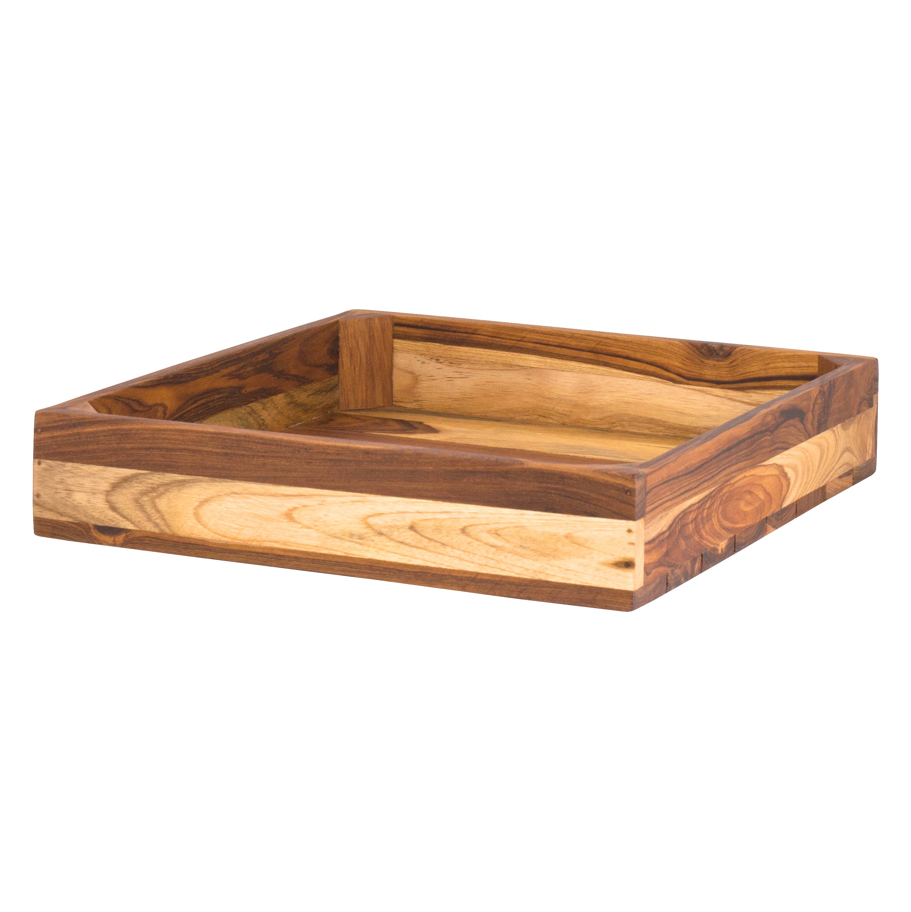 Fusion Wood Slatted Flat Basket L 14.0" W 14.0" Fusion Buffet S