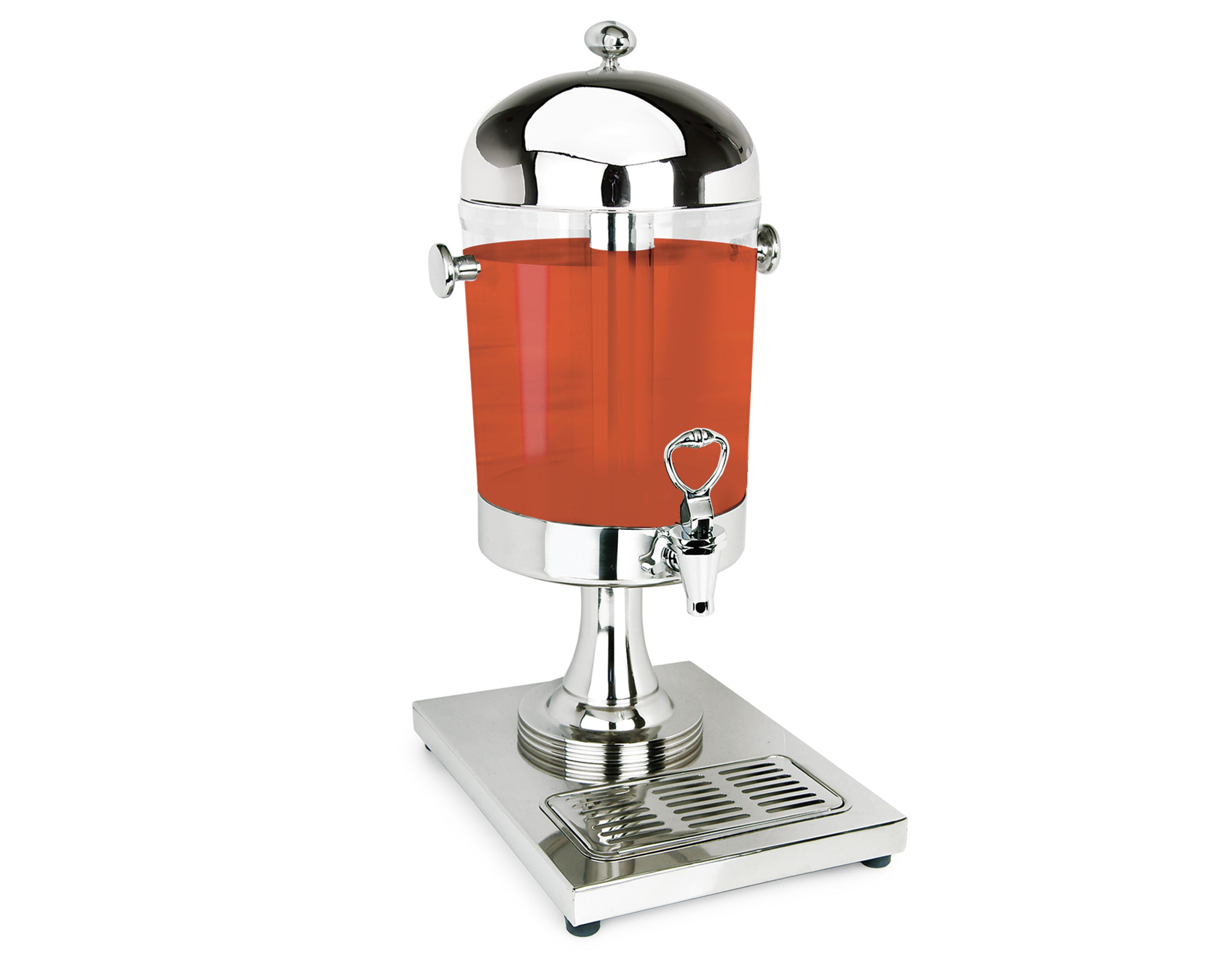 Park Avenue 2 Gallon Round Beverage Dispenser, Stainless Steel