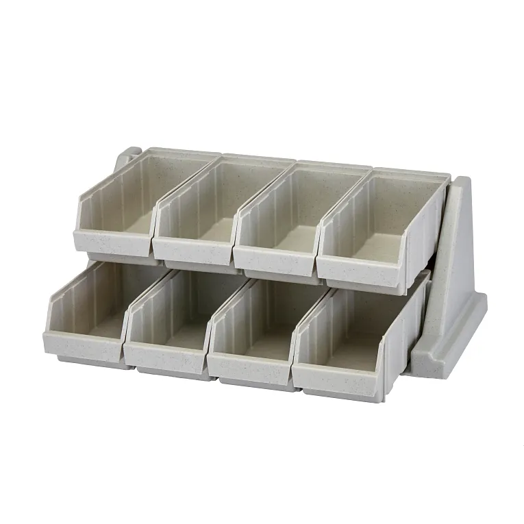 Versa Speckled Gray 2-Tier Condiment Stand with 8 Bins