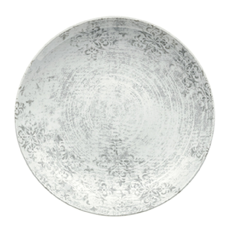 Shabby Chic Deep Coupe Plate, 11", Structure Grey with Ornaments