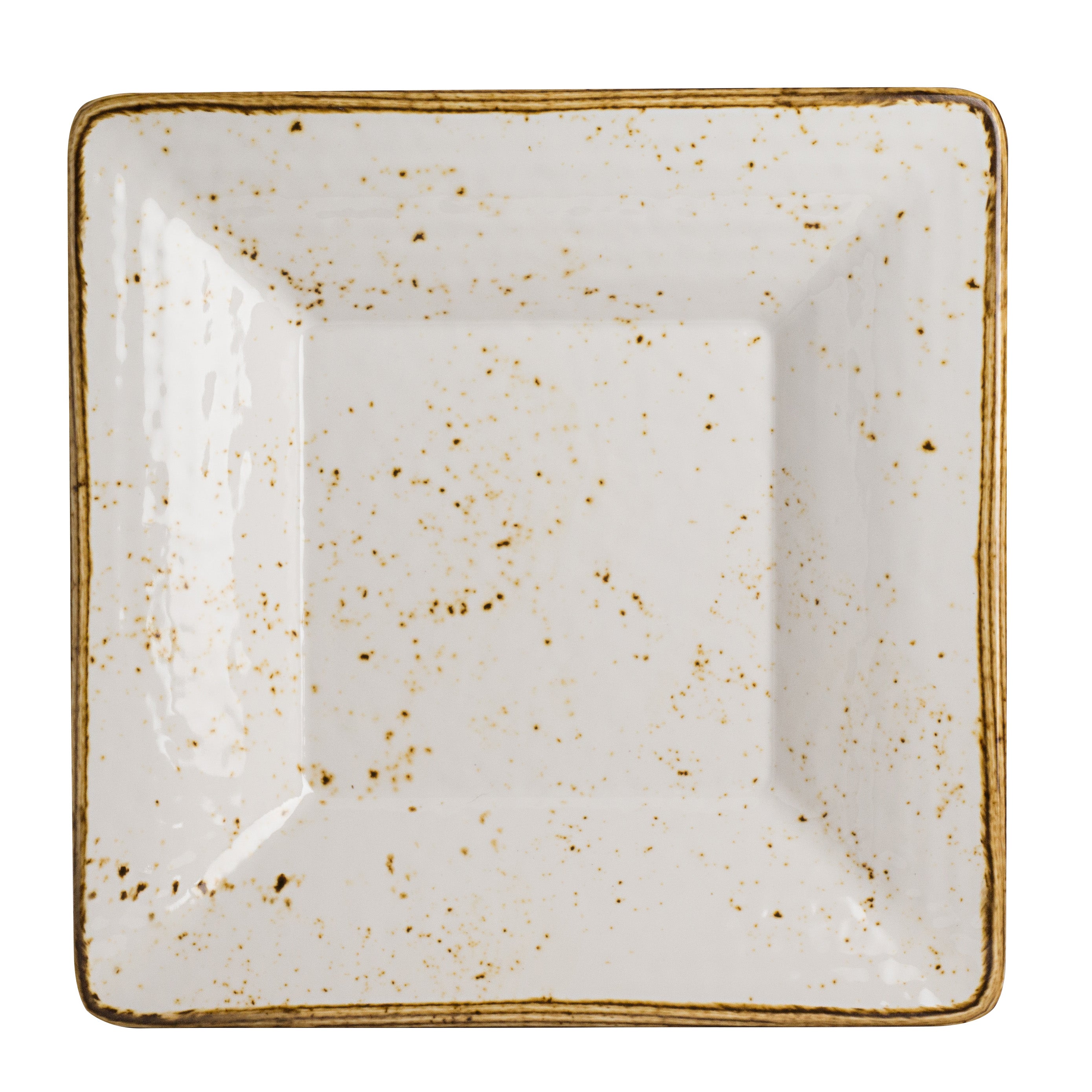 Square Pebble Bowl L 10.0" W 10.0" (32.0 Oz) Craft White Mel