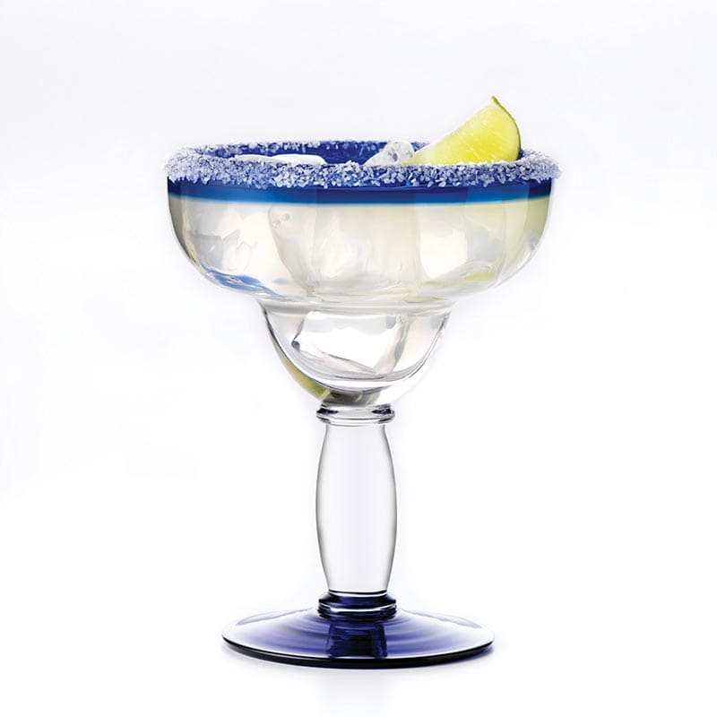 Aruba 16 oz. Margarita Glass with Cobalt Blue Rim