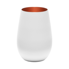 Stolzle Glisten Stemless Wine Glass Matte White & Copper, 16.5 oz.