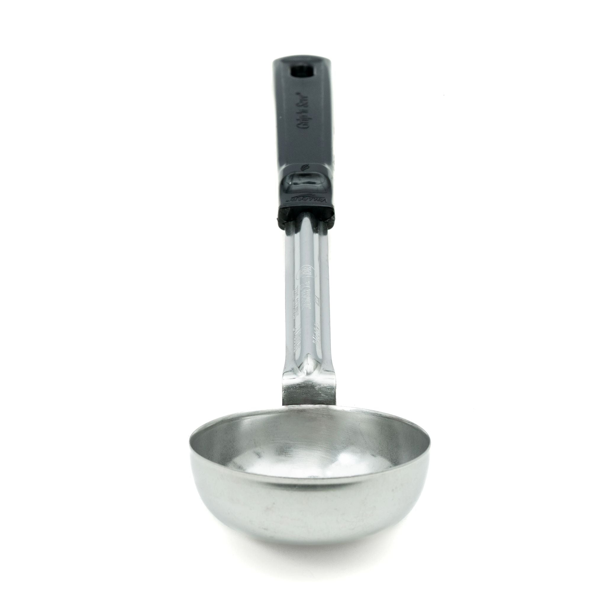 4 oz. Solid Round Spoodle® Utensil with Black Grip 'N Serv® Handle