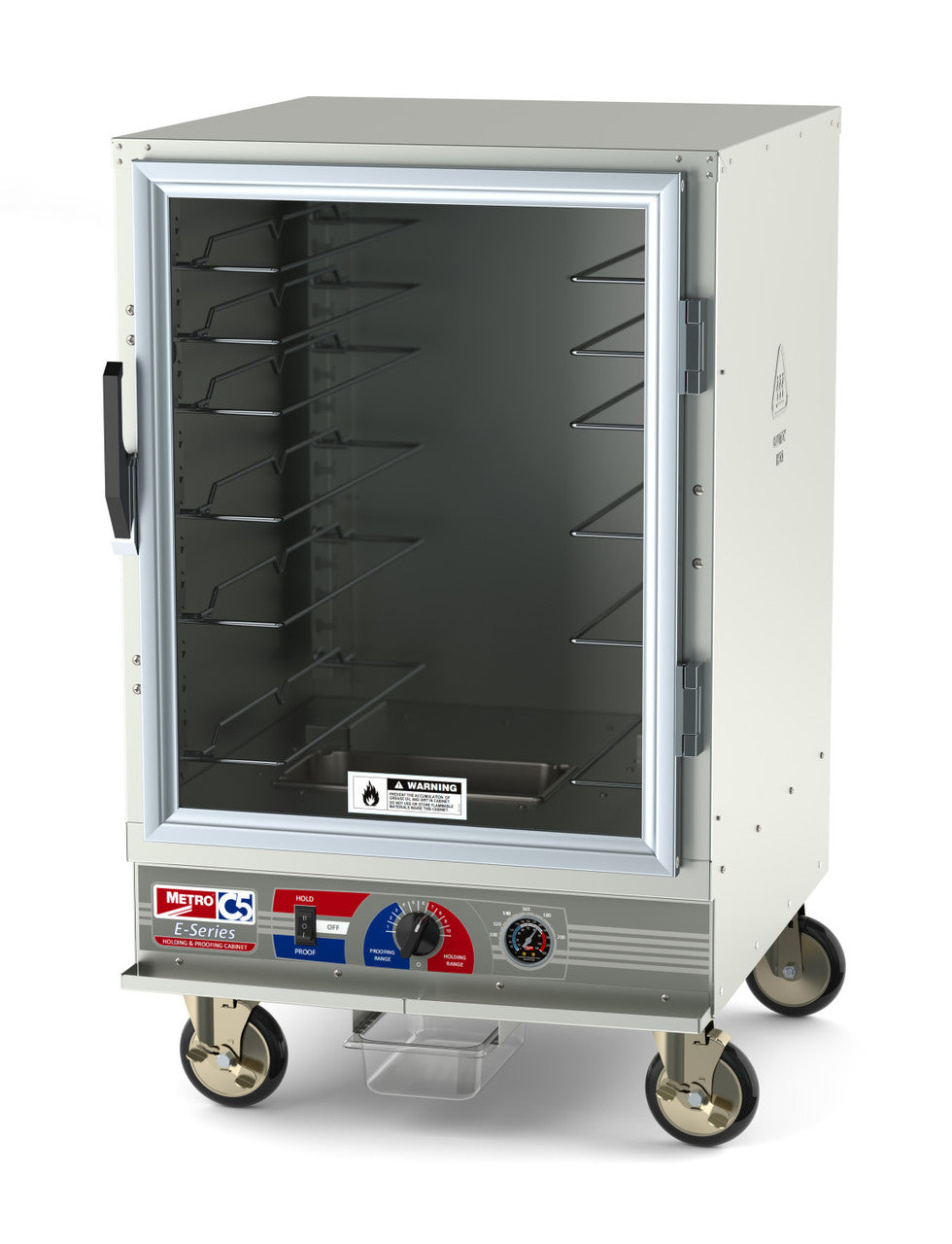 C5 E Series Non-Insulated Heated Holding Cabinet w/ (6) Pan Capacity, Universal Slides, Clear Door, 120v
