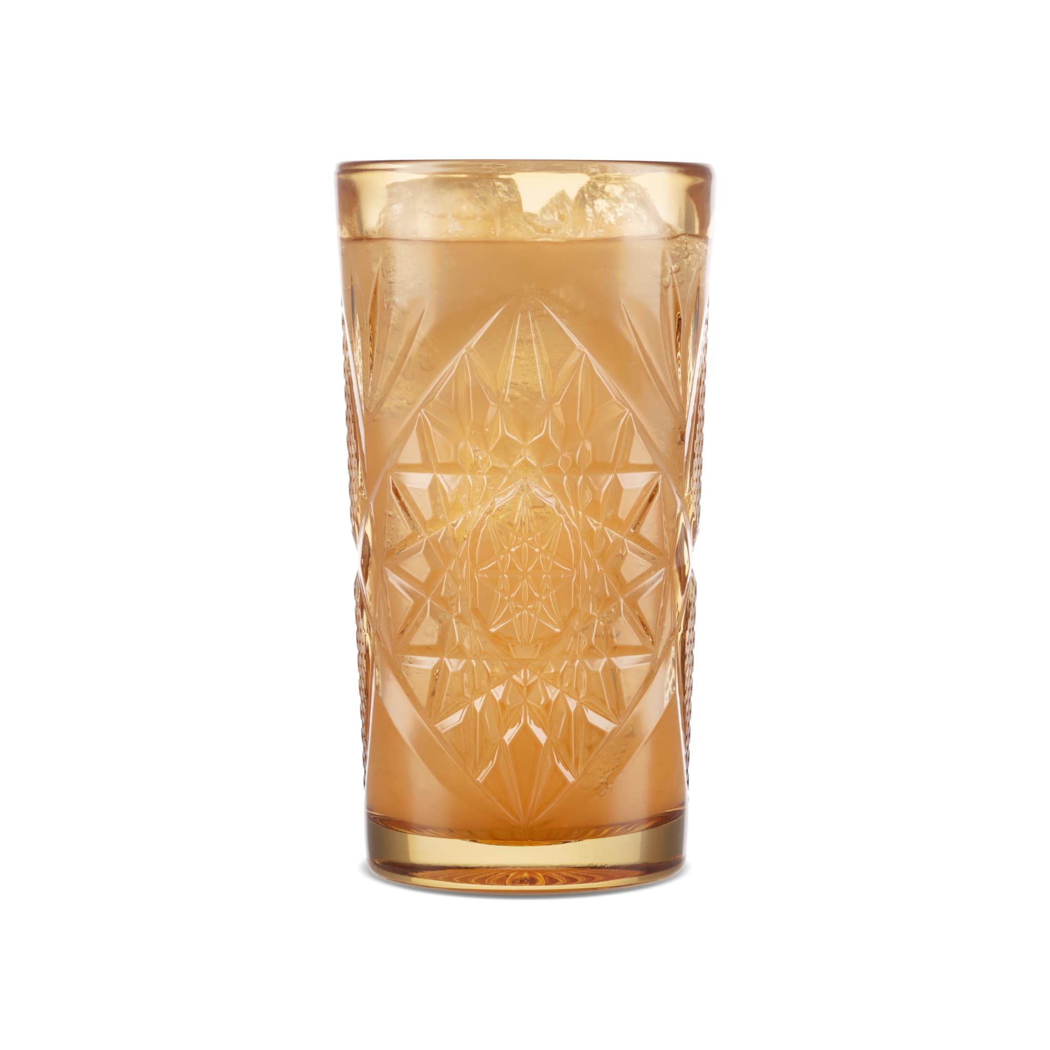 Hobstar 16 oz. Cooler Glass, Topaz