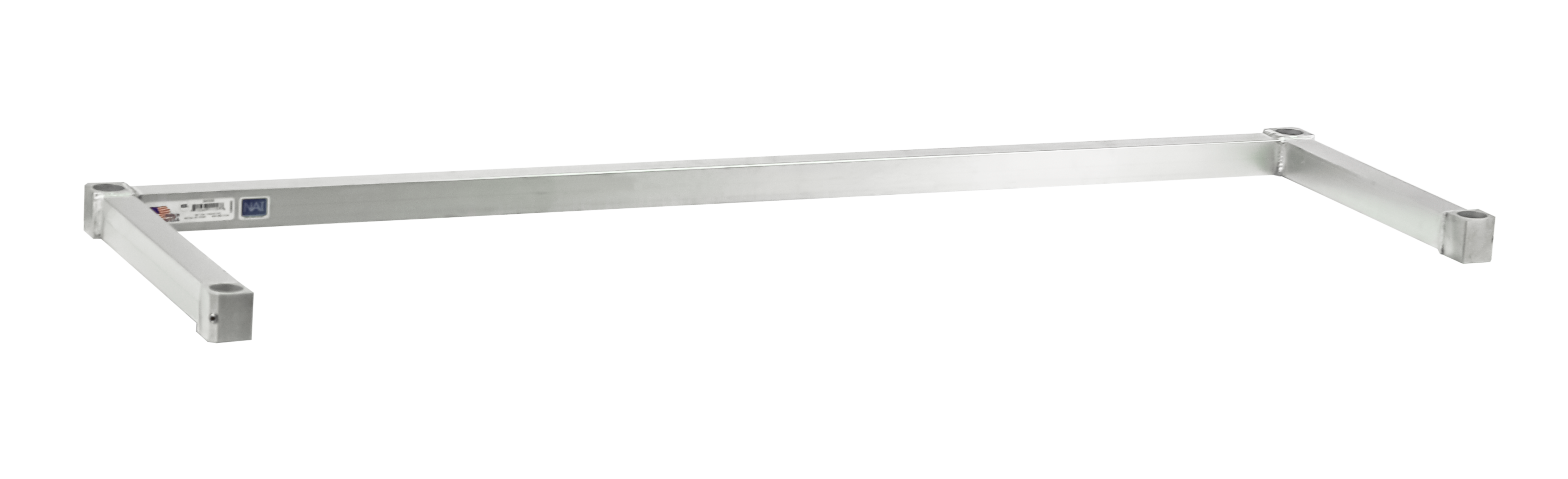 Heavy Duty Adjustable (Modular) Single-Deep Aluminum U-Brace Support/Wall Protector (For 18"W x 60"L Adjustable Keg Shelving Units) - 18"W x 2"H x 60"L