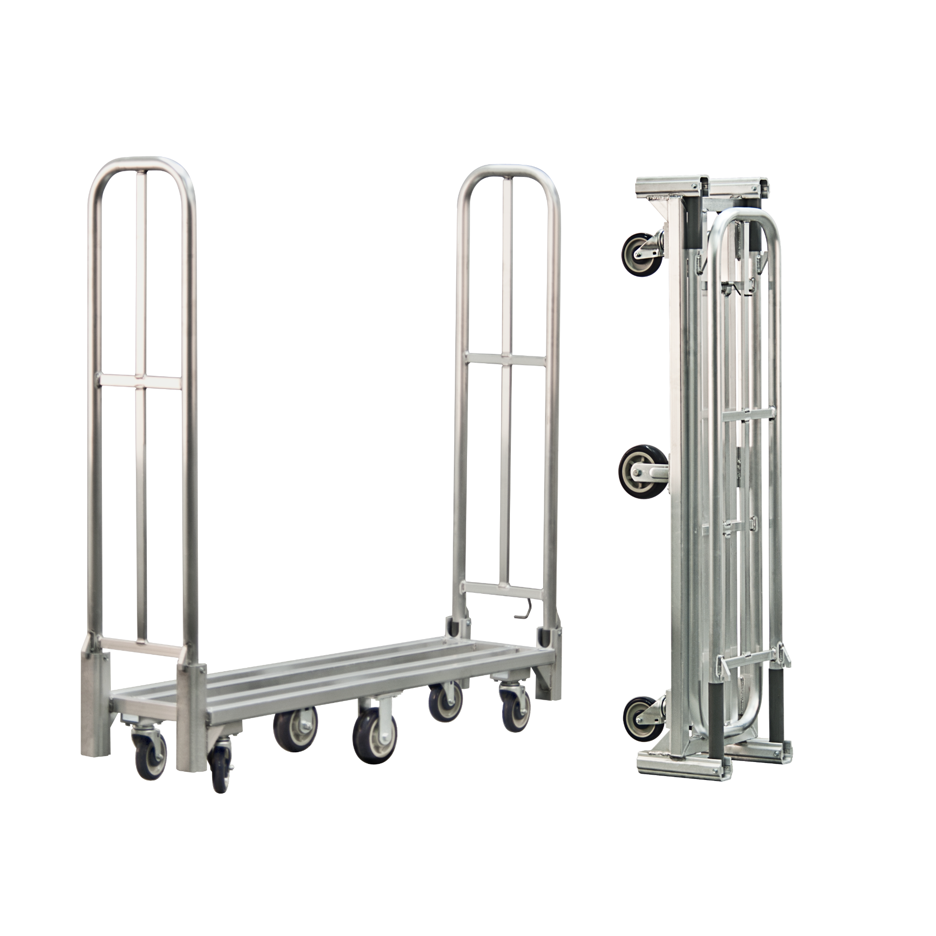 Heavy Duty Welded Aluminum Folding Utility Cart (U-Boat) with Handle for Utility & Stocking