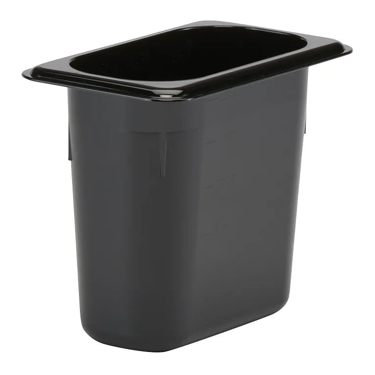 Camwear® 1.4 qt. 1/9 Size Black Polycarbonate Food Pan