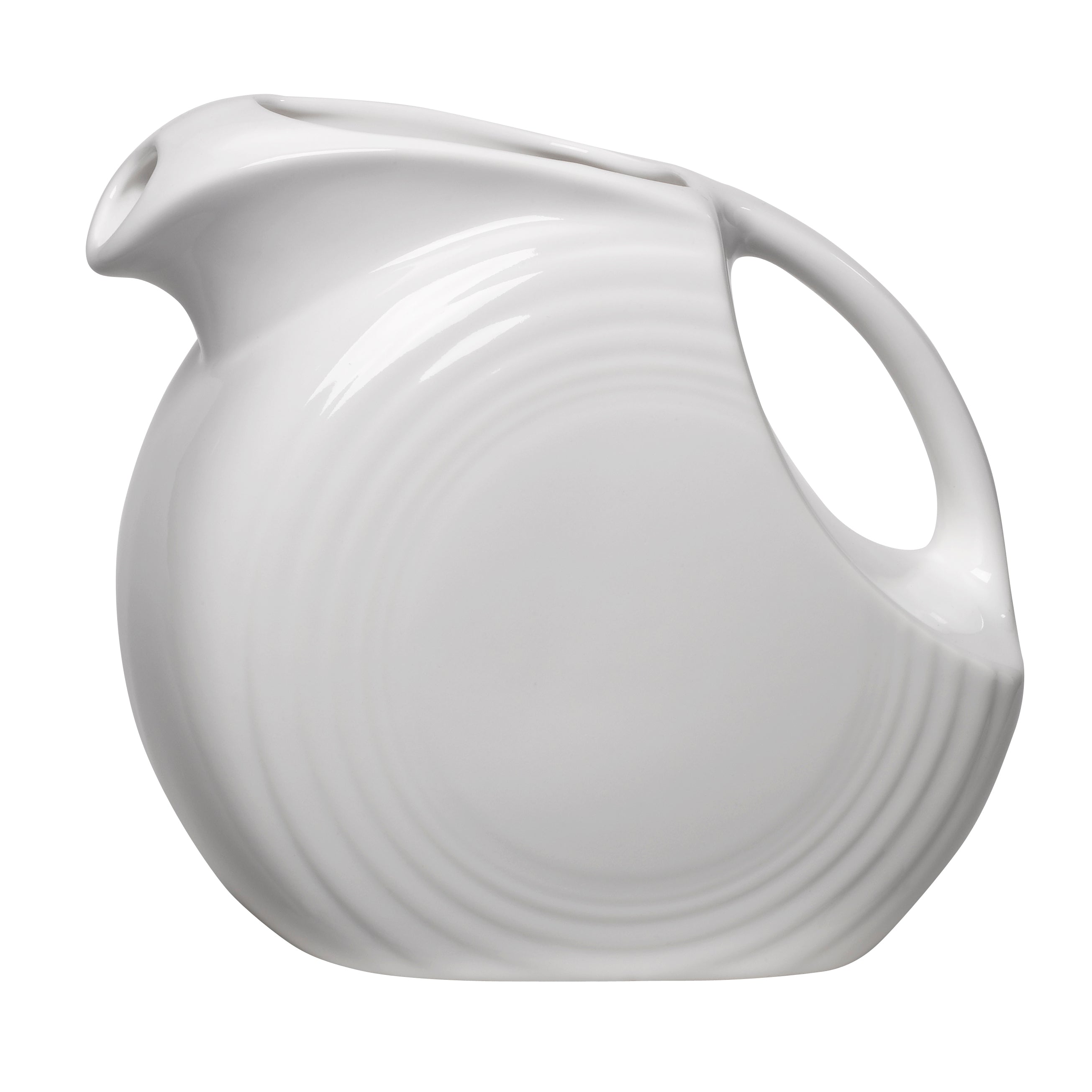 Disc Pitcher L 11.5" W 4.25" (2.0 Qt) Fiesta White