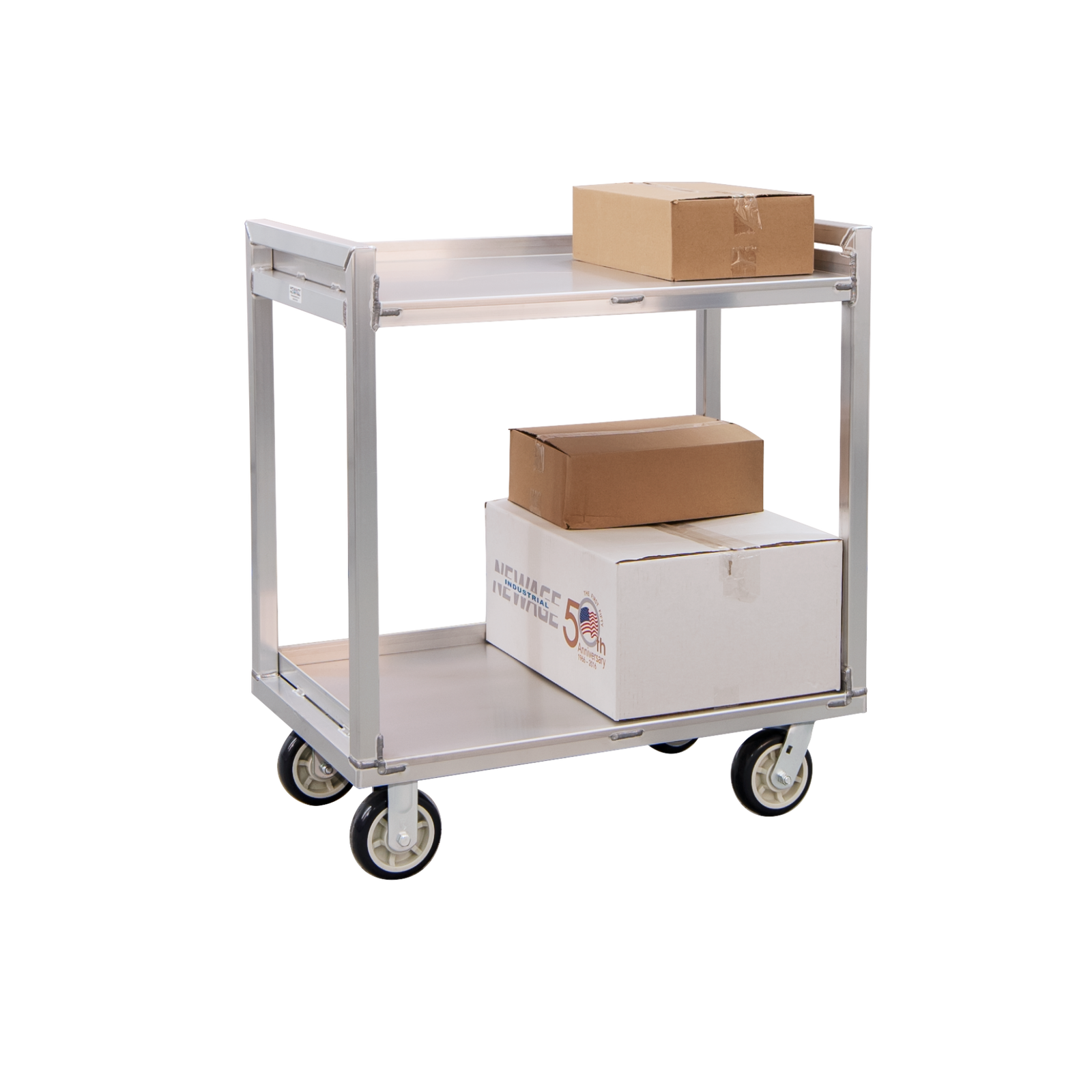 Correctional Utility Cart 22"x37" - 2-Shelf Open Design