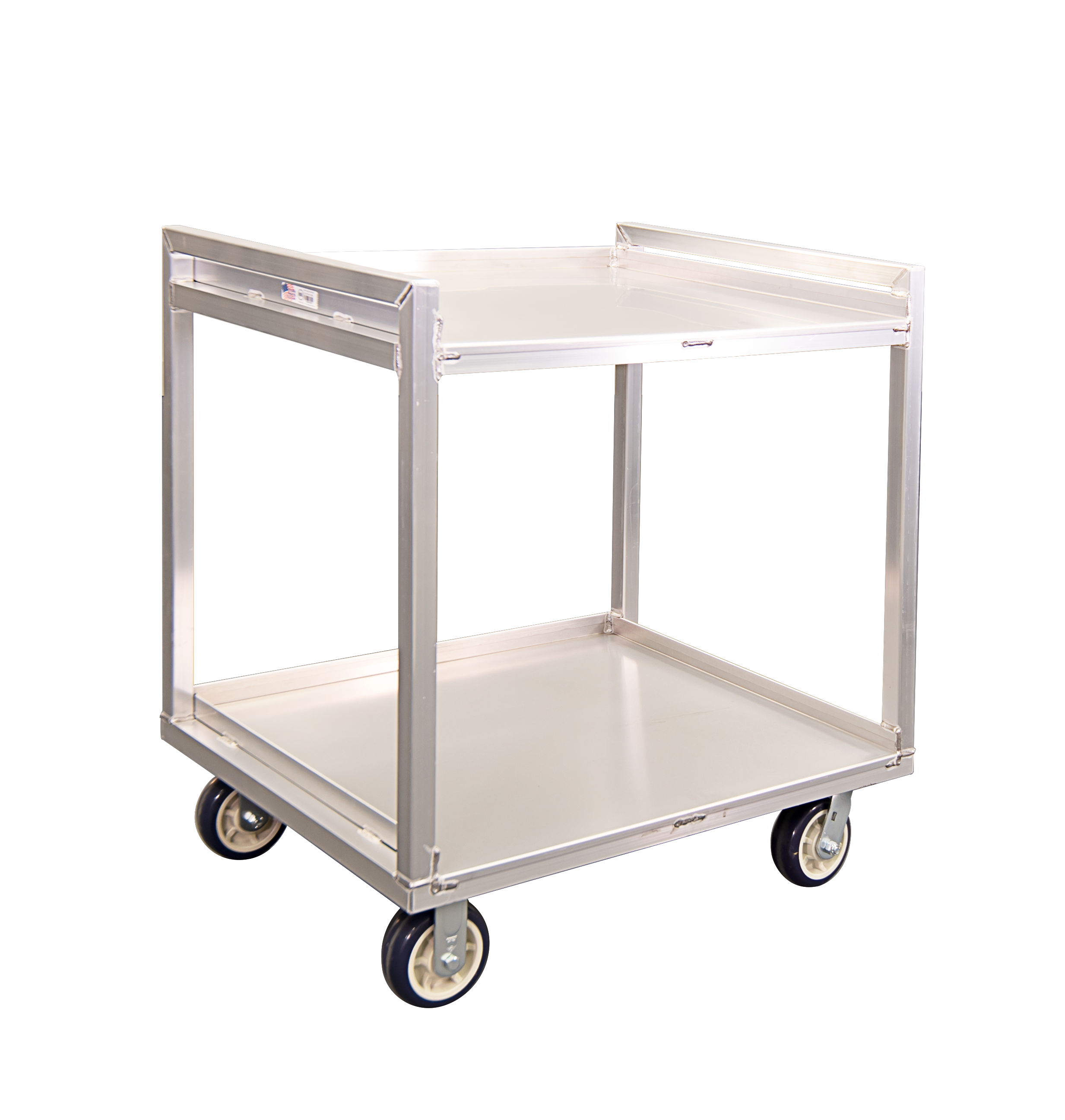 Security Utility Cart 29"x37" - 2-Shelf Aluminum