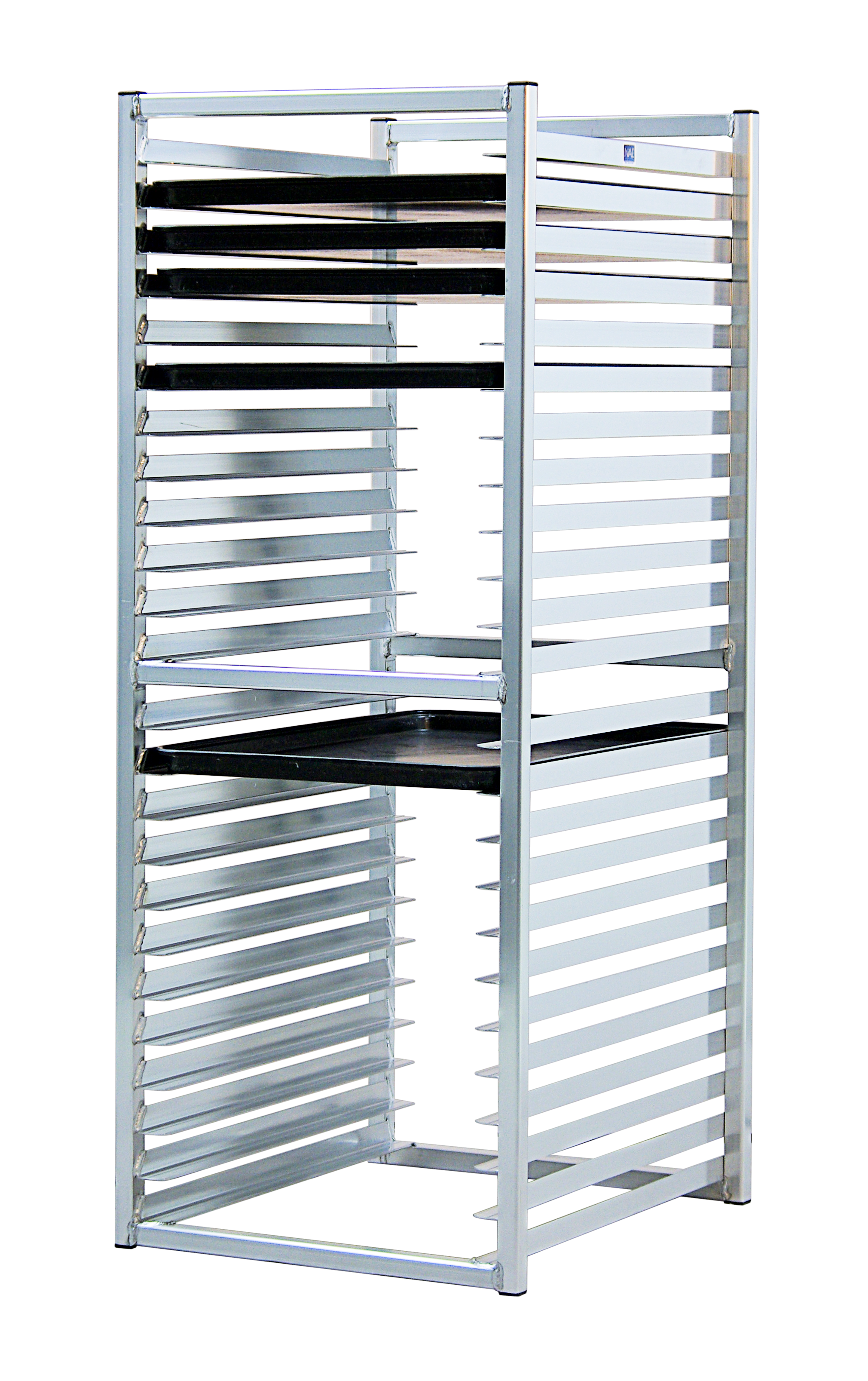 Heavy Duty Welded Aluminum Full-Size Insert Rack - For Sheet Pans - 24 Sets of Runners, 2" Spacing - 20.375"W x 51"H x 24"L