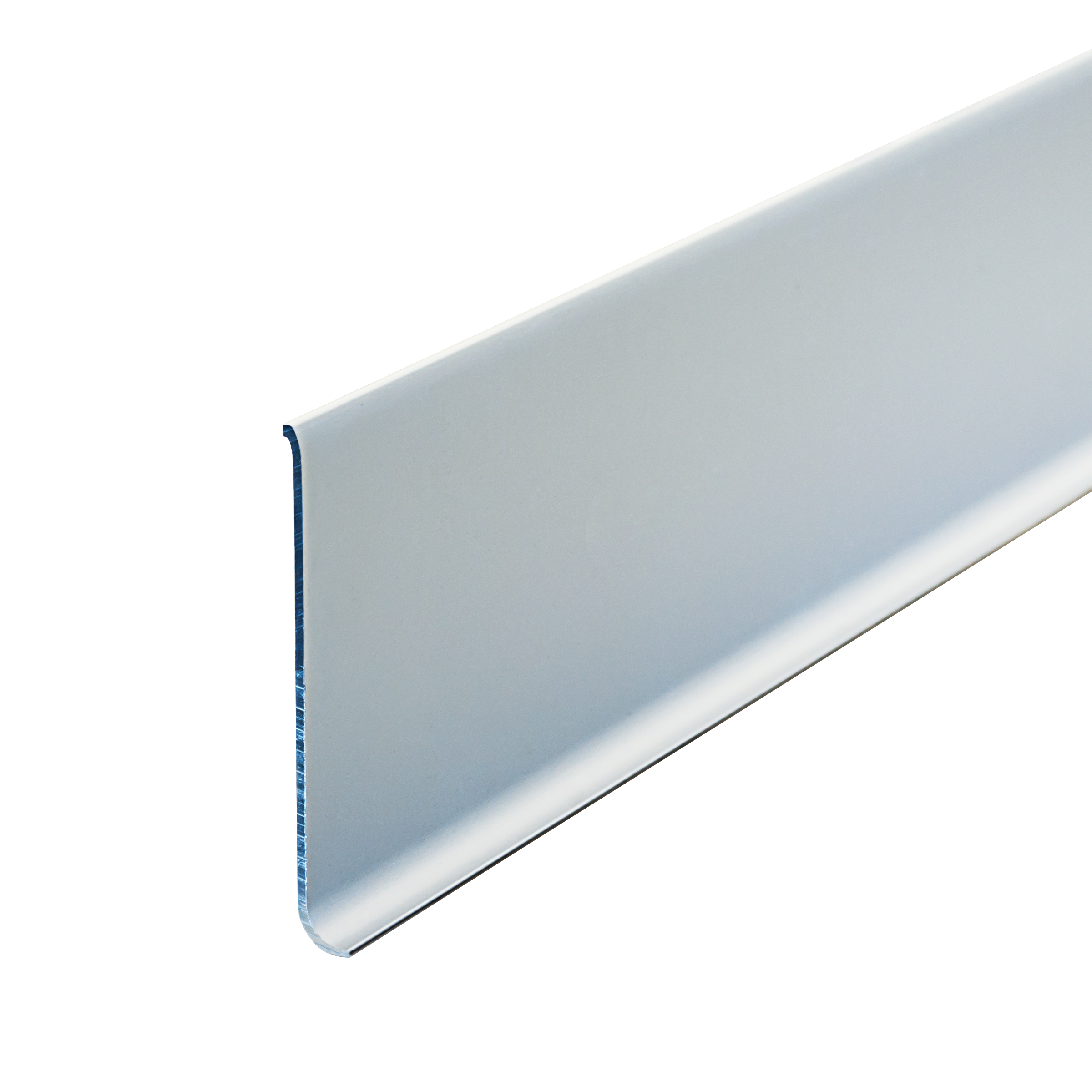 Wall-Mounted Heavy Duty Anodized Aluminum Cove Wall Baseboard Molding (Cove Base) - 96"L Straight Section - 96"L x 5"H x 0.6"W